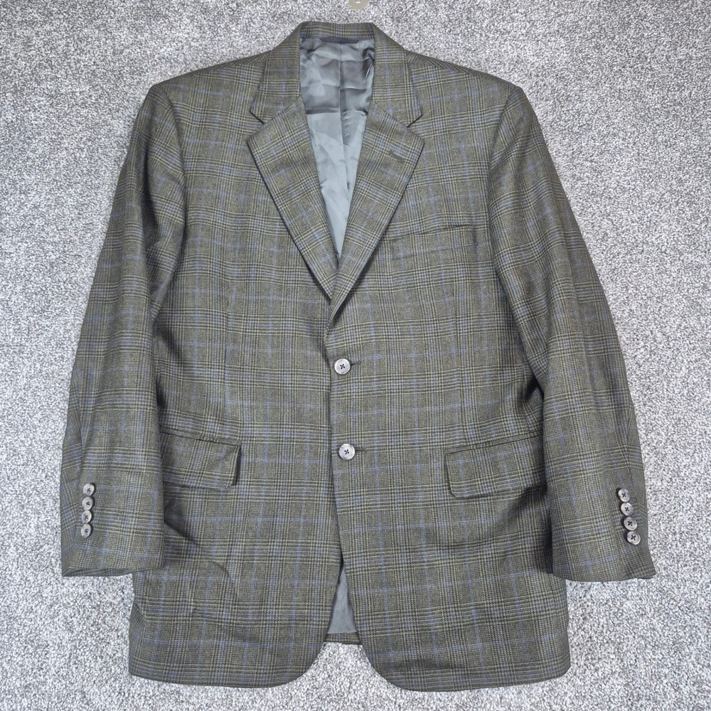 Hickey Freeman Blazer Mens 42R Glen Plaid Sport Coat Made in USA